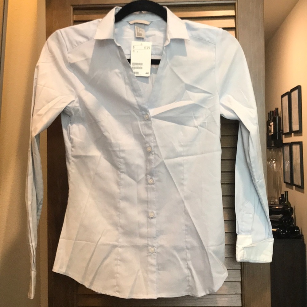 Light Blue Button Up Blouse